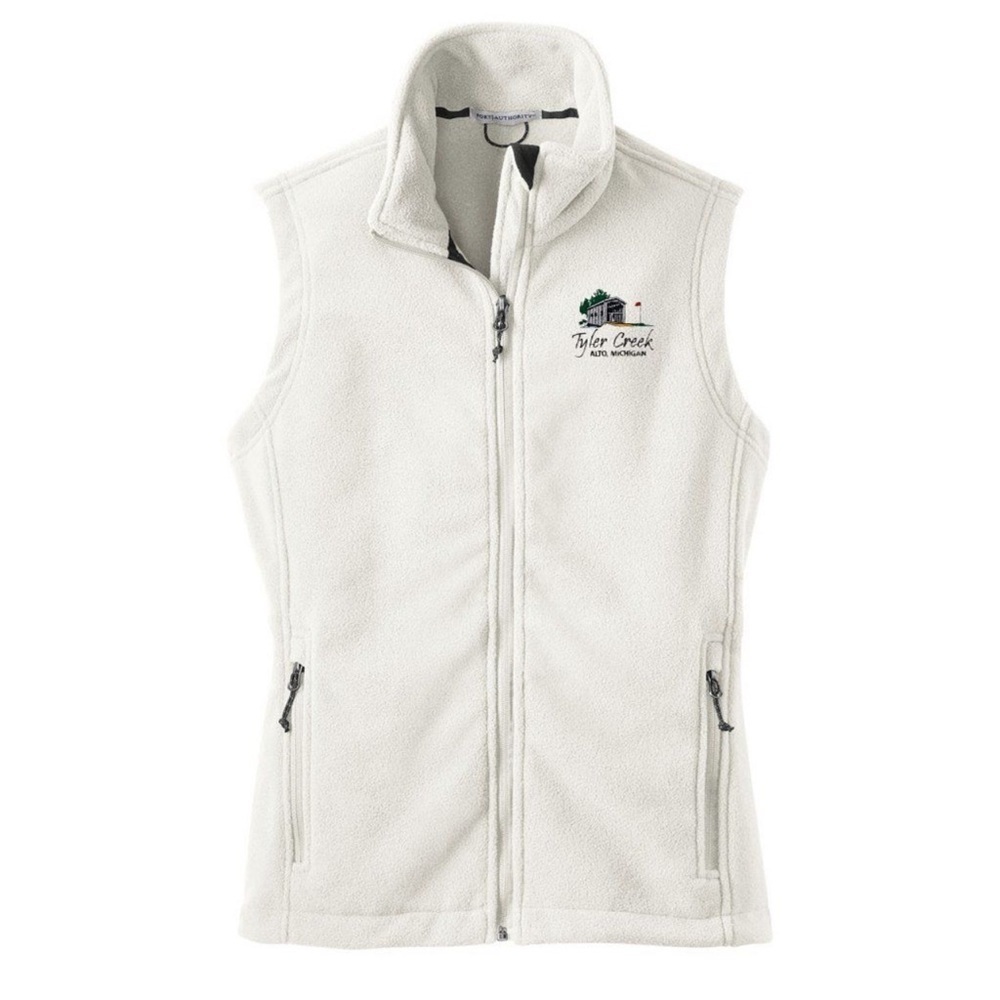 Tyler Creek Golf Course Alto Michigan Fleece Zip Up Golf Vest